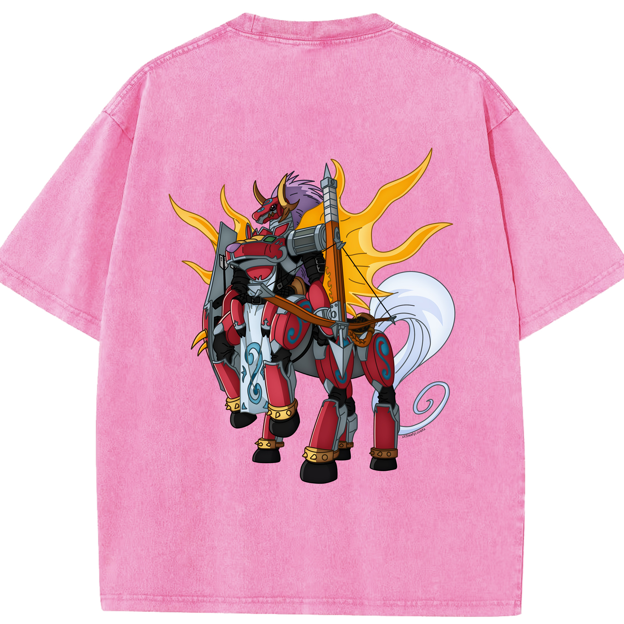 （画像用） Digimon デジタルモンスター/デジモン 綿100% ヴィンテージ風 半袖Tシャツ（背面プリント）